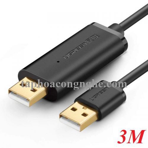 Ugreen 20226 3M màu Đen Cáp USB 2.0 kết nối + truyền dữ liệu máy tính US166 30020226